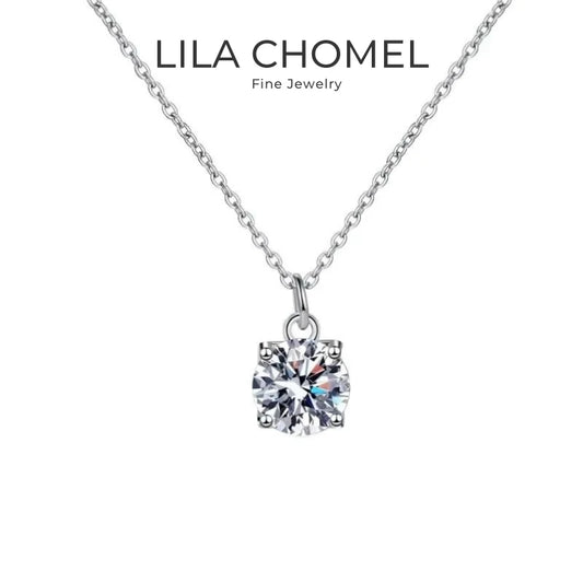 Daughter Birthday Gift 18K White Gold Girl Valentine's Day Necklaces 1CT Moissanite Diamond Women Wedding PT950 Platinum Jewelry