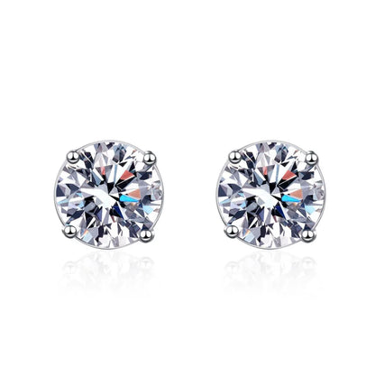 Daughter Birthday Gift PT950 Platinum 0.5/1/2ct Screw Stud Earrings Women Wedding Fine Jewelry Girl Valentine's Day Engagement