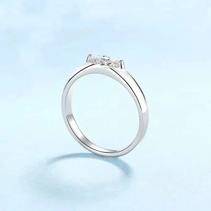 Aliança de casamento feminina de platina PT950, presente de aniversário, moissanita, diamante 0,5 ct, filha, bar mitzvah, menina, dia dos namorados, anéis, joias