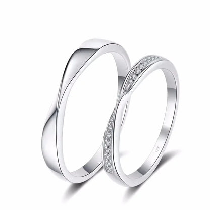 Lover Wedding Band 18K White Gold Men Women Valentine's Day Rings 0.64CT Moissanite Diamond Girl Engagement Boy Birthday Gift
