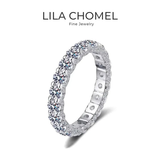 Women 18K White Gold Wedding Band 2.1CT Moissanite Diamond PT950 Platinum Girlfriend Birthday Gift Rings Valentine's Day Jewelry