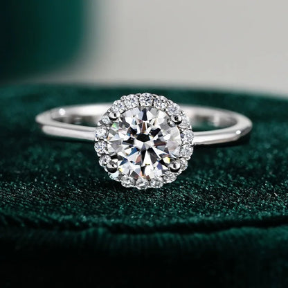 Aliança de casamento em ouro branco 18K, anéis de noivado femininos, 1 ct, diamante moissanita, presente de aniversário para esposa, PT950, platina, dia dos namorados