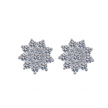Women Valentine's Day 18K White Gold Wedding Stud Earrings 0.708CT Moissanite Diamond PT950 Platinum Girlfriend Birthday Gift