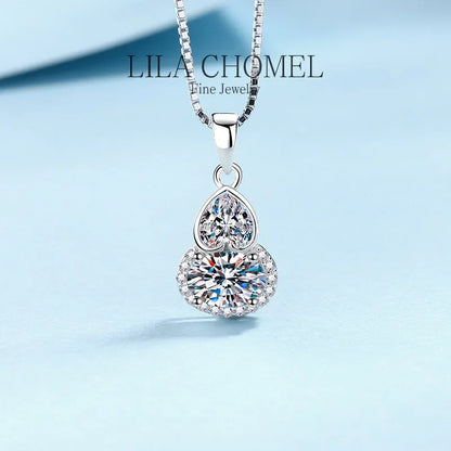 Classic PT950 Platinum Female Wedding Jewelry 1.5 Carat Moissanite Diamond VVS D Color Necklace Gourd shaped Pendant for women