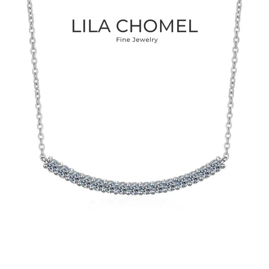 Girl Valentine's Day 18K White Gold Smile Necklaces Women Wedding 0.45/0.9CT Moissanite Diamond PT950 Platinum Birthday Gift