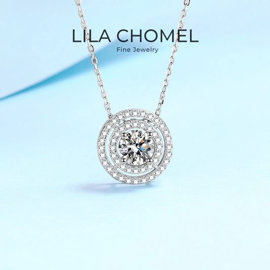 Brilliant Girl 18K White Gold Necklaces Women Birthday Gift 0.5/1/2ct Moissanite Diamond Pendant Wedding Girlfriend Fine Jewelry