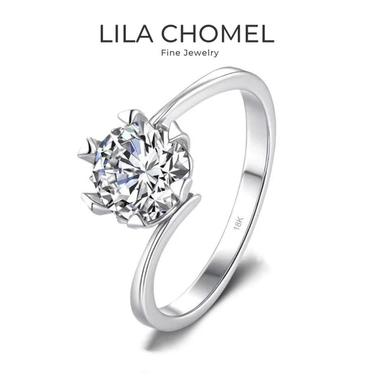 Women Engagement 18K White Gold Wedding Band 1/2CT Moissanite Diamond Girl Birthday Gift PT950 Platinum Valentine's Day Rings