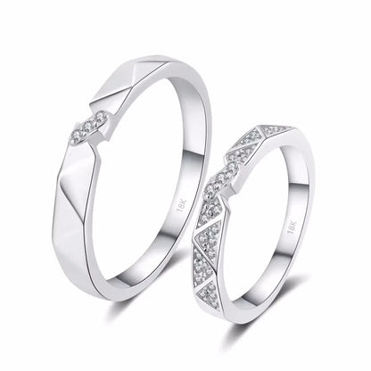 Birthday Gift 18K White Gold Women Men Couple Rings Valentine's Day Unisex 0.48ct Moissanite Diamond Lovers Girl Wedding Bands