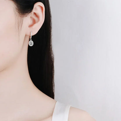 Wedding Jewelry 18K White Gold Drop Earrings Women Engagement D Color VVS1 1/2CT Oval Moissanite Diamond Girl Birthday Gift