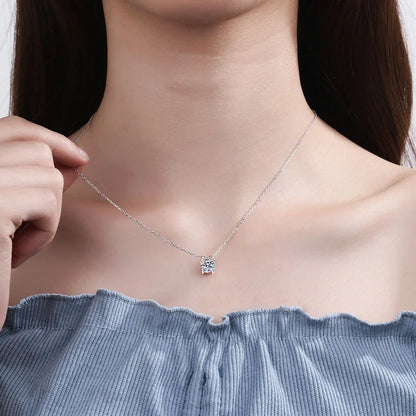 Wedding PT950 Platinum Necklaces Women 0.8ct D Color VVS1 Moissanite Diamond Pendant Engagement Girl Fine Jewelry Birthday Gift