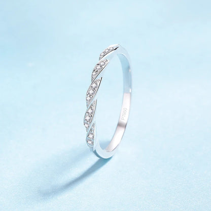 Daughter Ripple PT950 Platinum Starry Sky Women Rings 0.12ct Moissanite Diamond Tail Ring Girlfriend Birthday Gift Fine Jewelry
