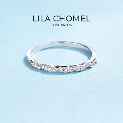 Daughter Ripple PT950 Platinum Starry Sky Women Rings 0.12ct Moissanite Diamond Tail Ring Girlfriend Birthday Gift Fine Jewelry