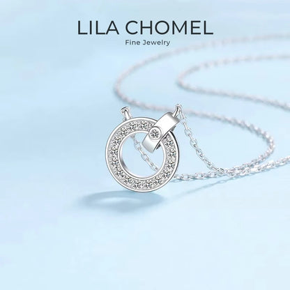 Girl Valentine's Day 18K White Gold Necklaces Women 0.45CT Moissanite Diamond Daughter Birthday Gift PT950 Platinum Fine Jewelry