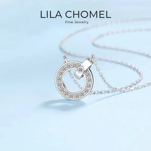 Girl Valentine's Day 18K White Gold Necklaces Women 0.45CT Moissanite Diamond Daughter Birthday Gift PT950 Platinum Fine Jewelry