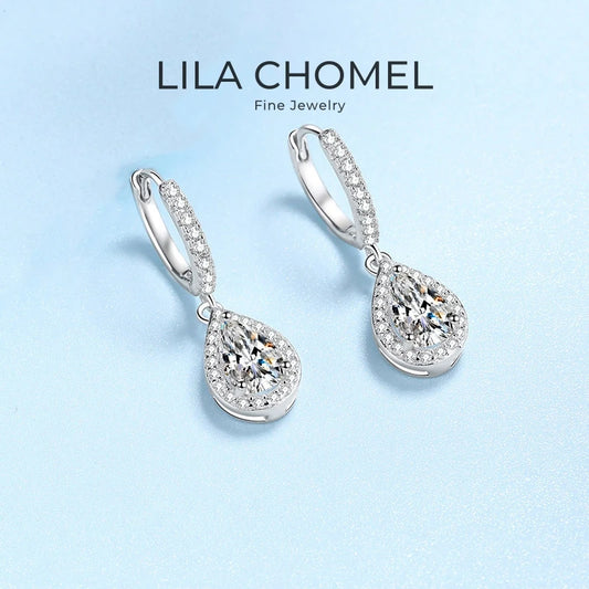 Women Valentine's PT950 Platinum Drop Earrings Wedding Jewelry 1/2CT Moissanite Diamond Girl Birthday Daughter Adult's Day Gift