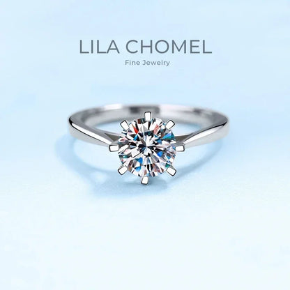 Engagement 18K White Gold Women Wedding Band 1CT Moissanite Diamond Rings Girlfriend Birthday Gift PT950 Platinum Fine Jewelry
