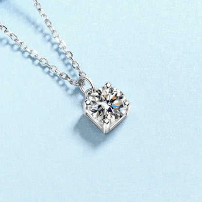 Girl Birthday Gift 18K White Gold Valentine's Necklaces 1CT Moissanite Diamond Daughter Adult's Day Women Wedding Fine Jewelry