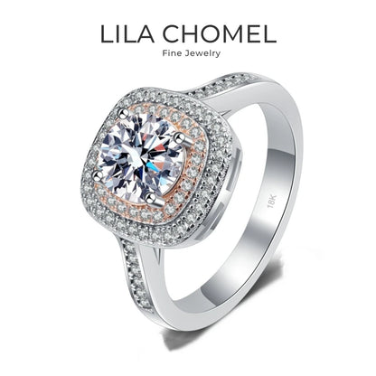Romantic Girl Birthday Gift 18K White Gold Women Wedding Band 1CT VVS D Color Moissanite Diamond PT950 Platinum Valentine's Day