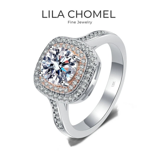 Romantic Girl Birthday Gift 18K White Gold Women Wedding Band 1CT VVS D Color Moissanite Diamond PT950 Platinum Valentine's Day