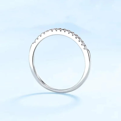 Women 18K White Gold Rings Girl Engagement 0.15CT Moissanite Diamond Daughter Birthday Gift PT950 Platinum Valentine's Day Party