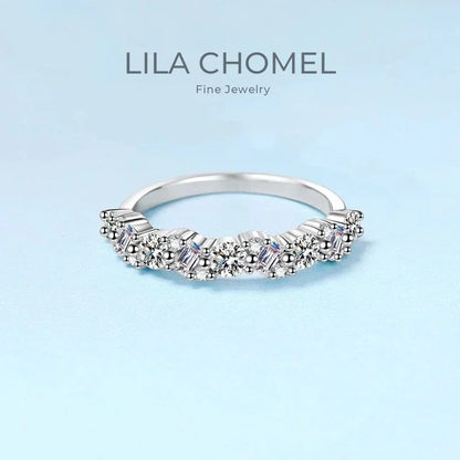 Girlfriend Valentine's Day PT950 Platinum Engagement Rings 0.9CT Moissanite Diamond Women Wedding Band Daughter Birthday Gift
