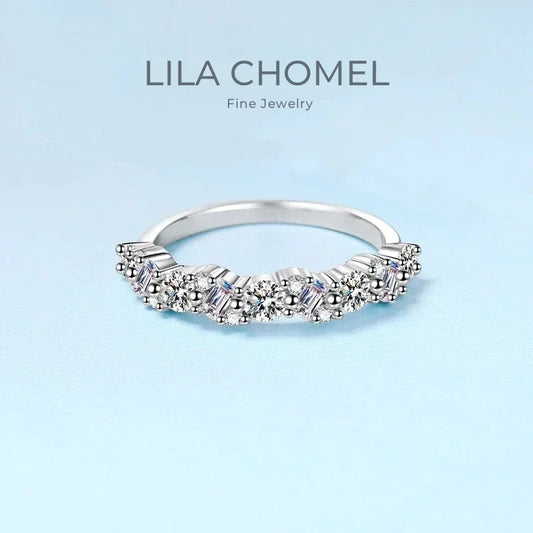 Girlfriend Valentine's Day PT950 Platinum Engagement Rings 0.9CT Moissanite Diamond Women Wedding Band Daughter Birthday Gift