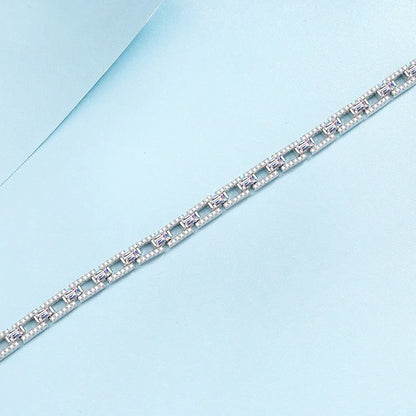Luxury Sparkling Bangles Pure PT950 Platinum fine Jewelry 6-7inch 3/3.2/3.5CT All Moissanite Brilliant Bracelet for Women gift