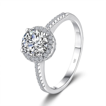 Lover Valentine's Day 18K White Gold Rings 0.5/1/2CT VVS D Color Moissanite Diamond Women Wedding Band PT950 Girl Birthday Gift