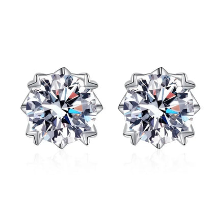 Women Engagement 18K White Gold Wedding Screw Stud Earrings 0.5/1CT VVS1 D Color Moissanite Diamond Girl Birthday Gift Daughter