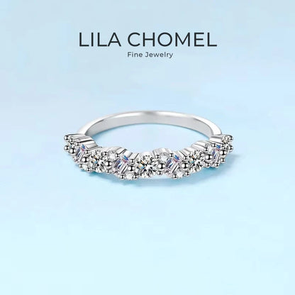 Girlfriend Valentine's Day 18K White Gold Wedding Band 0.9CT Moissanite Diamond PT950 Platinum Women Birthday Gift Rings Jewelry