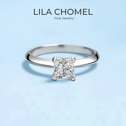Engagement Women 18K White Gold Wedding Band 1/2CT Moissanite Diamond Girl Birthday Gift PT950 Platinum Valentine's Day Rings