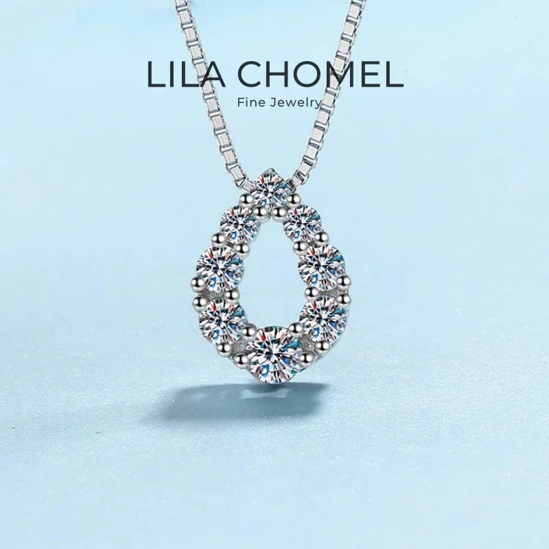 Engagement Platinum PT950 Necklaces Women Wedding Fine Jewelry Daughter Adult's Day 0.62CT Moissanite Diamond Girl Birthday Gift