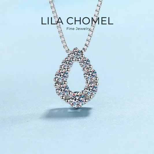 Engagement Platinum PT950 Necklaces Women Wedding Fine Jewelry Daughter Adult's Day 0.62CT Moissanite Diamond Girl Birthday Gift