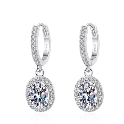 Engagement PT950 Platinum Drop Earrings Women Wedding 1/2CT Moissanite Diamond Valentine's Day Girl Birthday Gift Fine Jewelry