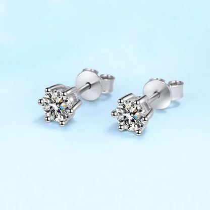 Wedding Jewelry Platinum PT950 Earplug Stud Earrings Women 0.5/1/2ct VVS1 D Color Moissanite Diamond Girl Birthday Gift Daughter