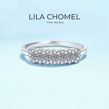 Girl Birthday Gift Platinum PT950 Rings Women Wedding Band 0.37CT Moissanite Diamond Daughter Engagement Jewelry Valentine's Day