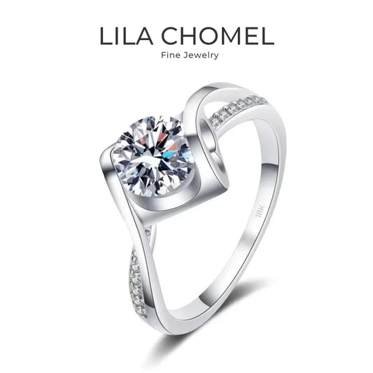 Women Engagement 18K White Gold Lady Wedding Band 1CT Moissanite Diamond Girl Birthday Gift PT950 Platinum Valentine's Day Rings