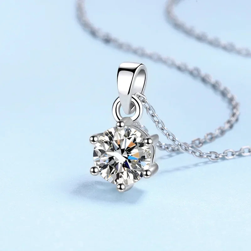 Valentine's Day 18K White Gold Women Wedding Necklaces 0.5/1/2/5CT Moissanite Diamond PT950 Platinum Pendant Girl Birthday Gift