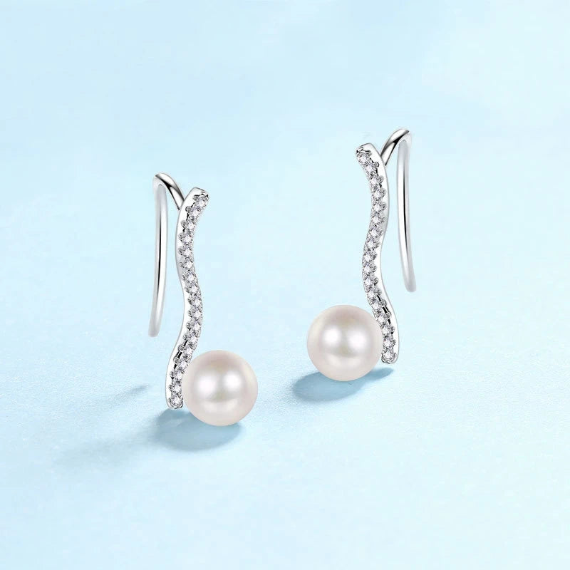 Brincos de diamante moissanite 0,14ct para presente de aniversário de filha, dia dos namorados, joia de casamento de pérolas de platina PT950