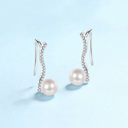 Brincos de diamante moissanite 0,14ct para presente de aniversário de filha, dia dos namorados, joia de casamento de pérolas de platina PT950