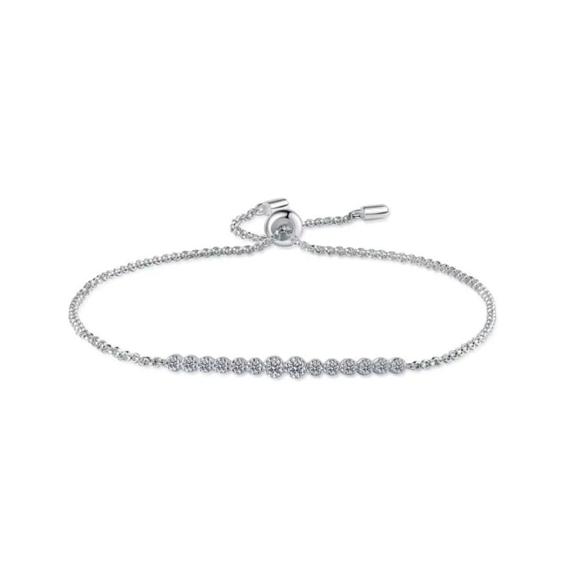 Women Valentine's Day 18K White Gold Girl Wedding Bracelets 0.24CT Moissanite Diamond PT950 Platinum Daughter Birthday Gift Lady