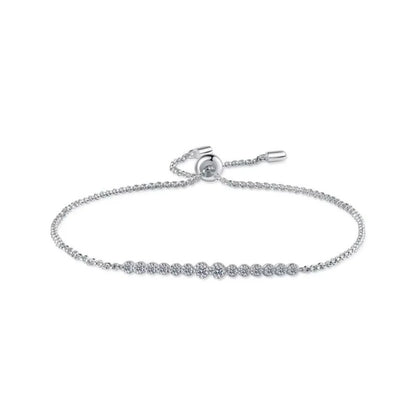 Women Valentine's Day 18K White Gold Girl Wedding Bracelets 0.24CT Moissanite Diamond PT950 Platinum Daughter Birthday Gift Lady