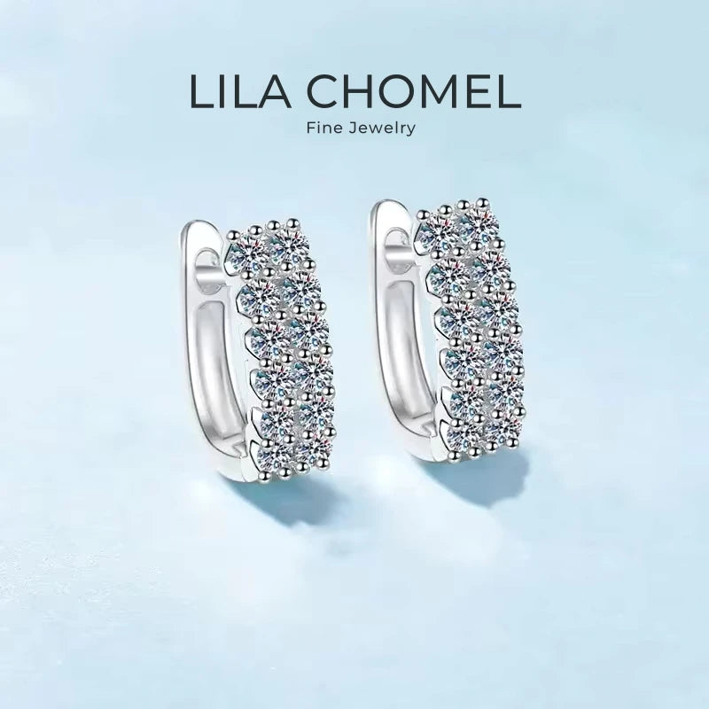 Brincos de argola de casamento em ouro branco 18K para o Dia dos Namorados, 0,72 ct, diamante de moissanita, presente de aniversário para meninas, joia de platina PT950 