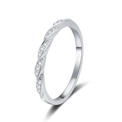 Daughter Ripple PT950 Platinum Starry Sky Women Rings 0.12ct Moissanite Diamond Tail Ring Girlfriend Birthday Gift Fine Jewelry