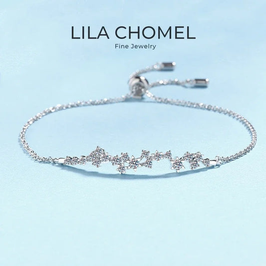 Girl Valentine's Day 18K White Gold Bracelets Women 0.58CT Moissanite Diamond Daughter Birthday Gift PT950 Platinum Fine Jewelry