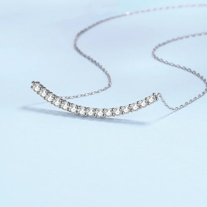 Girl Valentine's Day 18K White Gold Smile Necklaces Women Wedding 0.45/0.9CT Moissanite Diamond PT950 Platinum Birthday Gift