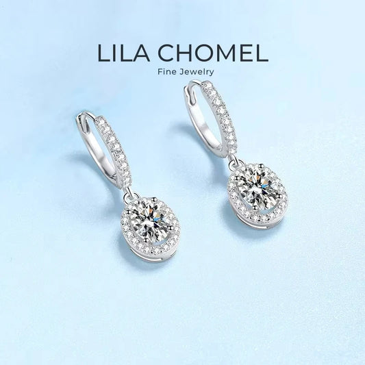 Engagement PT950 Platinum Drop Earrings Women Wedding 1/2CT Moissanite Diamond Valentine's Day Girl Birthday Gift Fine Jewelry