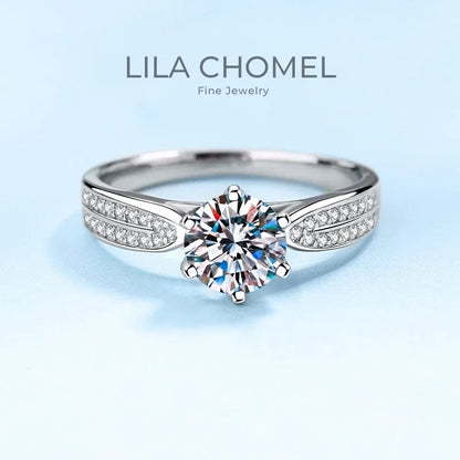 Girlfriend Valentine's Day PT950 Platinum Rings Engagement Moissanite Diamond VVS1 D Color 1CT Wedding Band Women Birthday Gift