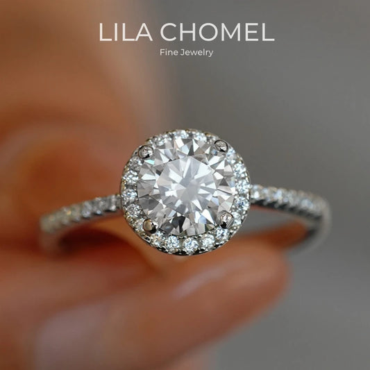 Lover Valentine's Day 18K White Gold Rings 0.5/1/2CT VVS D Color Moissanite Diamond Women Wedding Band PT950 Girl Birthday Gift