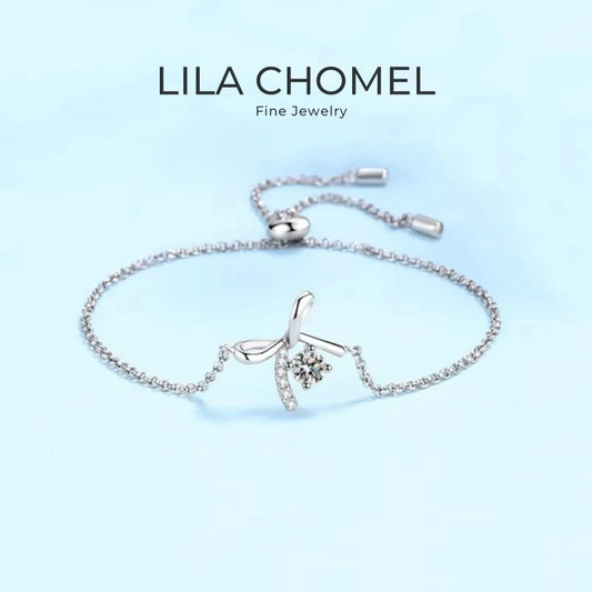 Daughter Adult's Day Gift Platinum PT950 Butterfly Bracelets 0.3CT Moissanite Diamond Women Birthday Girl Engagement Jewelry ins